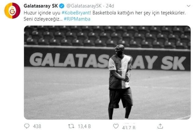 Galatasaray'dan Kobe Bryant paylaşımı: Seni özleyeceğiz