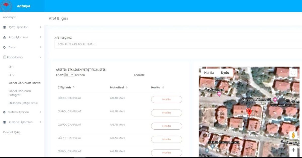 Antalya'da hasar tespitinde dijital dönüşüm başladı