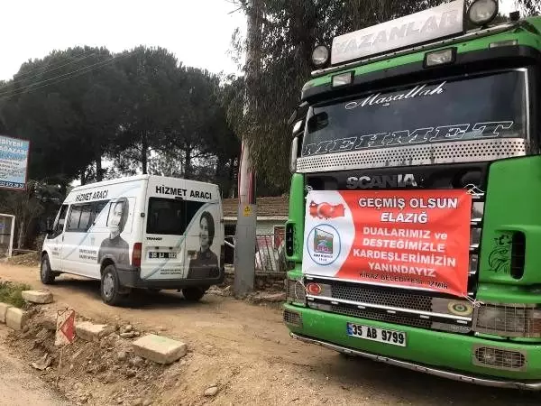 Kiraz Belediyesi'nin yardım TIR'ı Elazığ'a gönderildi Kiraz Belediyesi'nin yardım TIR'ı Elazığ'a gönderildi