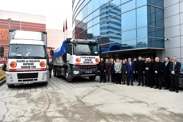 Kastamonu Belediyesinin yardım tırları yola çıktı Kastamonu Belediyesinin yardım tırları yola çıktı