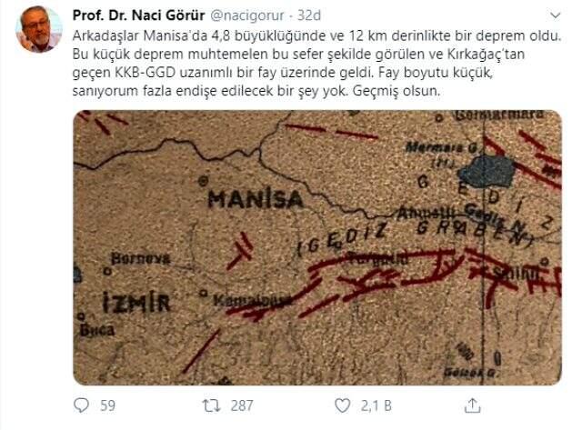 Naci Görür, Manisa'da meydana gelen 5.1 şiddetindeki depremi yorumladı!