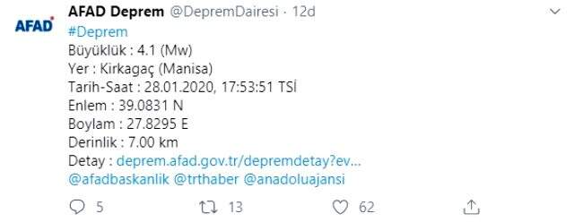 Son dakika: Manisa beşik gibi! 4.1 büyüklüğünde bir deprem daha meydana geldi