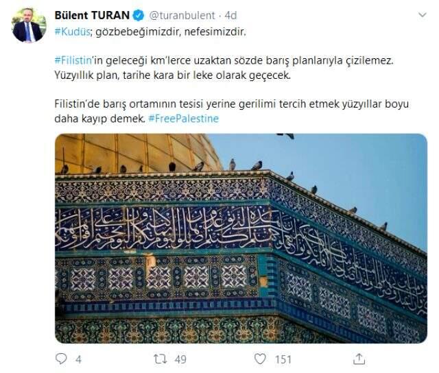 Trump'ın açıkladı tek taraflı 'Yüzyılın Anlaşması'na Türkiye'den peş peşe tepkiler