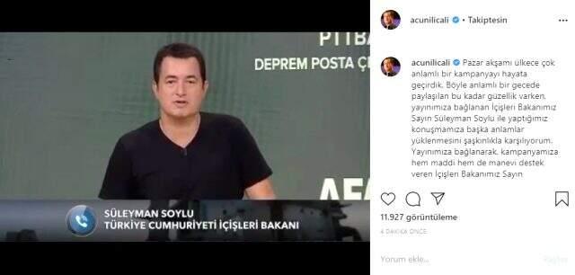 Acun Ilıcalı, Süleyman Soylu ile telefon konuşmasının yanlış anlaşılmasına tepki gösterdi