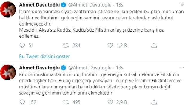 Davutoğlu'ndan ABD'nin skandal Kudüs kararına sert tepki: Asla kabul edilemez