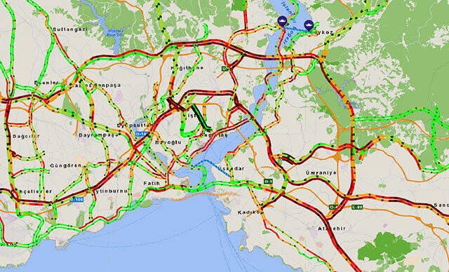 İstanbul'da trafik yoğunluğu yüzde 83'lere ulaştı