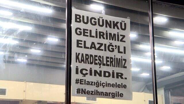 Başkentteki kafe işletmecisi, bir günlük gelirini Elazığ'daki depremzedelere bağışladı