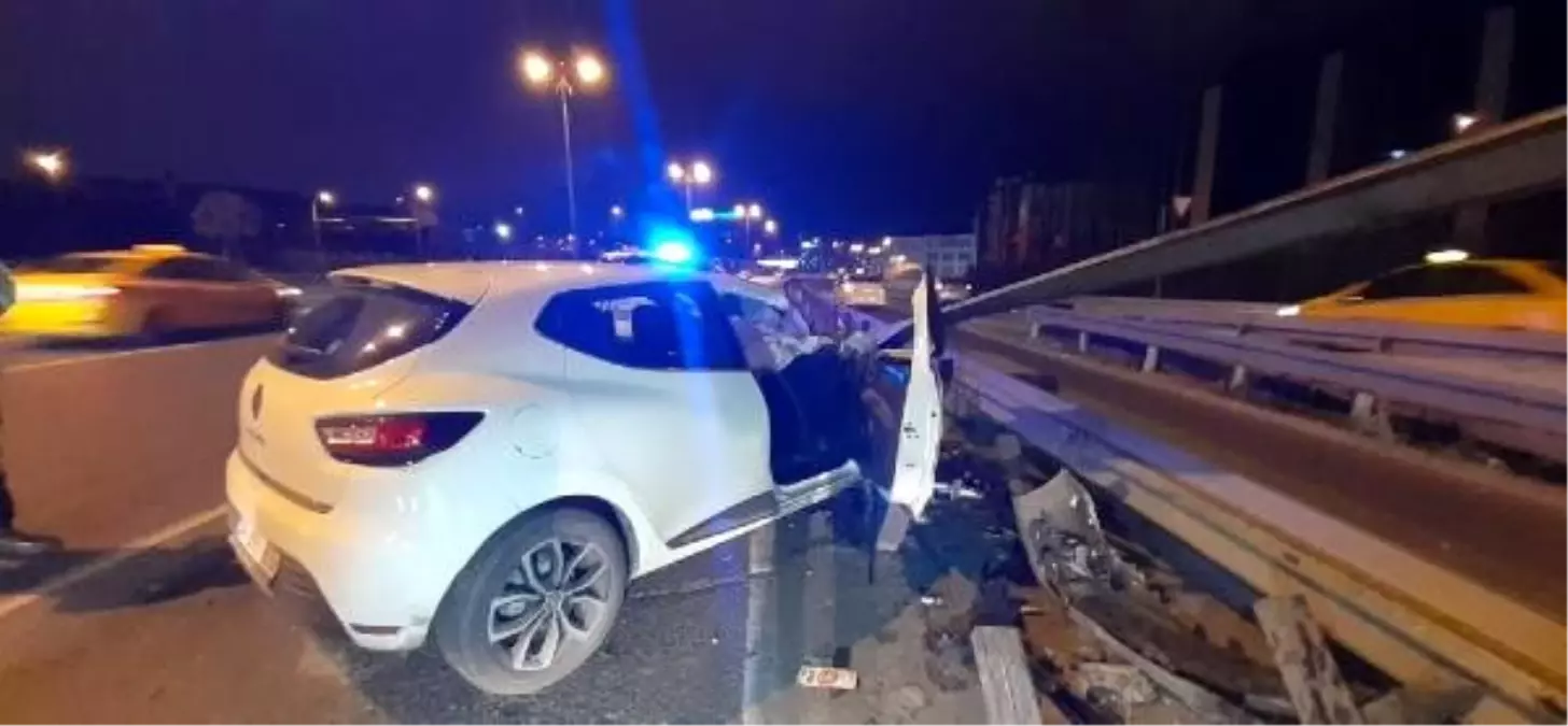 Otomobil bariyerlere çarptı: 1 yaralı