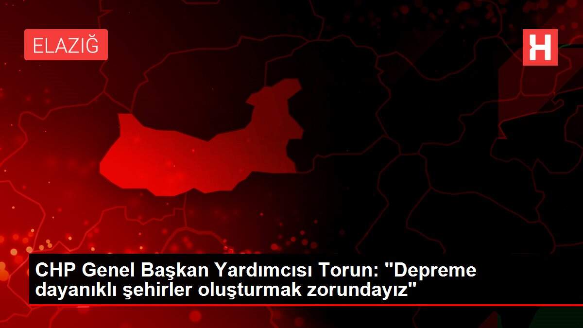 CHP Genel Başkan Yardımcısı Torun: 'Depreme dayanıklı şehirler oluşturmak zorundayız'