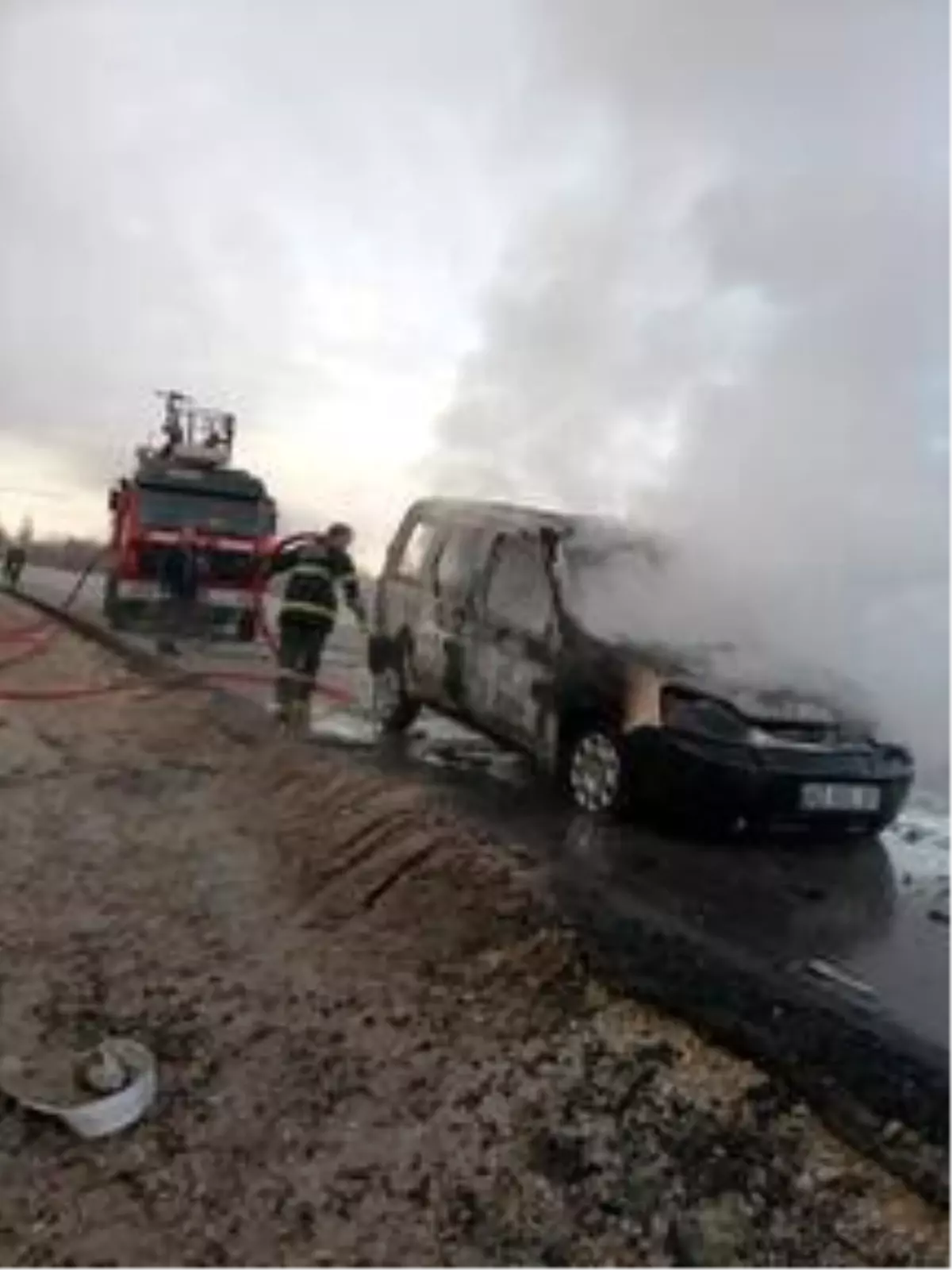 Beyşehir'de araç yangını