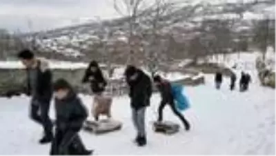 Çocukların kızak keyfi