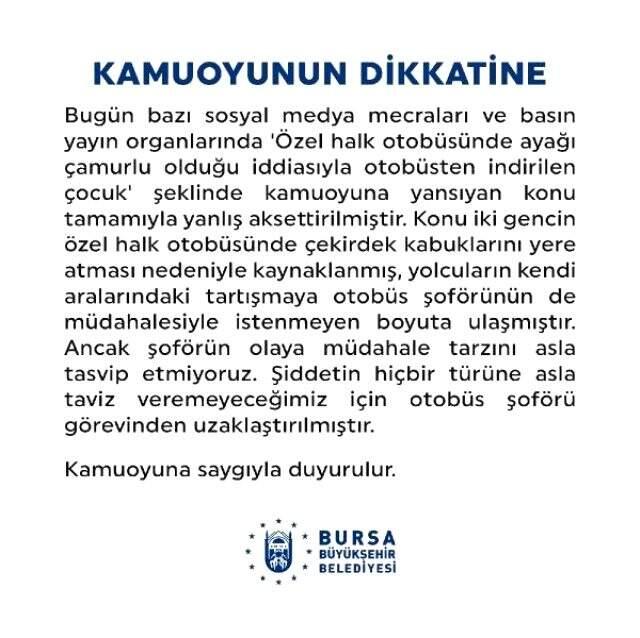 Şoför, üstü kirli diye otobüsten kovduğu çocuk için kendisine tepki gösteren yolcuyu darp etti