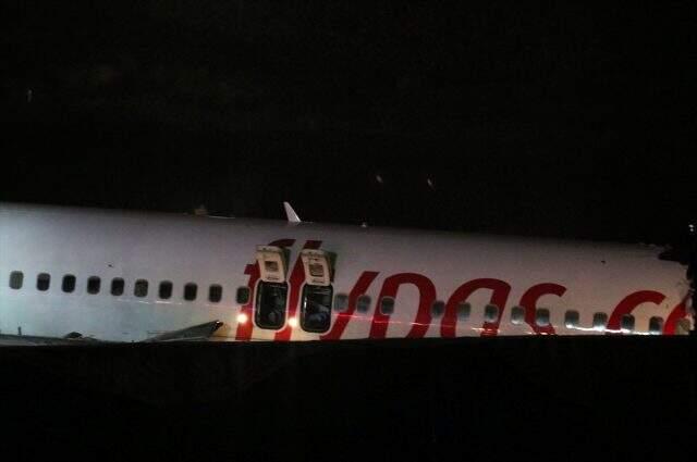 Sabiha Gökçen'de uçağın pistten çıkma anının görüntüleri ortaya çıktı