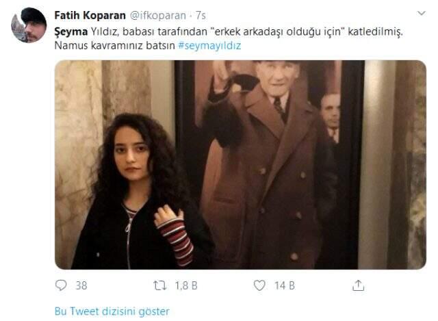 Ünlü isimlerden 'Şeyma Yıldız' paylaşımı