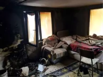 Düzce'de ev yangını Düzce'de ev yangını