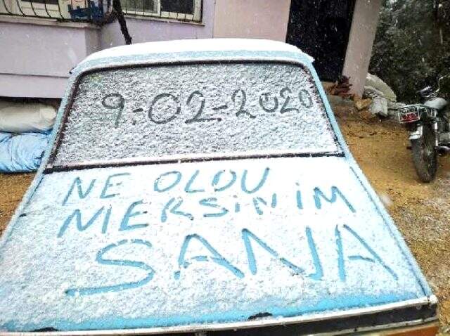 Mersin'e 5 yıl sonra kar yağdı