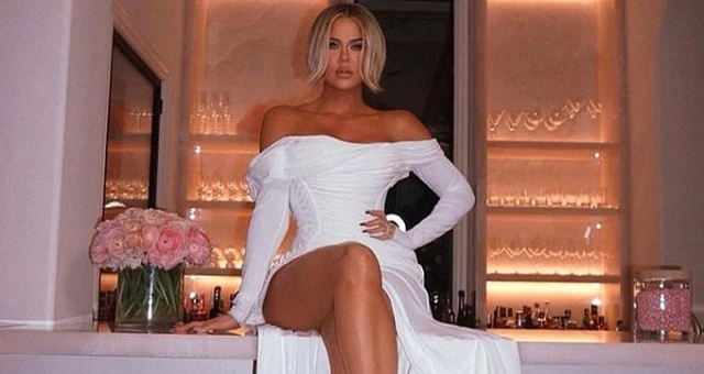 Khloe Kardashian beyaz dekolteli elbisesiyle takipilerinden 2,5 milyon beeni ald