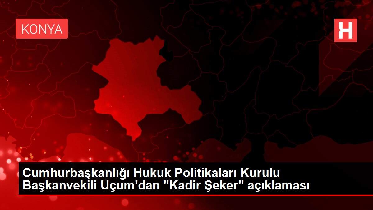 Cumhurbaşkanlığı Hukuk Politikaları Kurulu Başkanvekili Uçum'dan 'Kadir Şeker' açıklaması