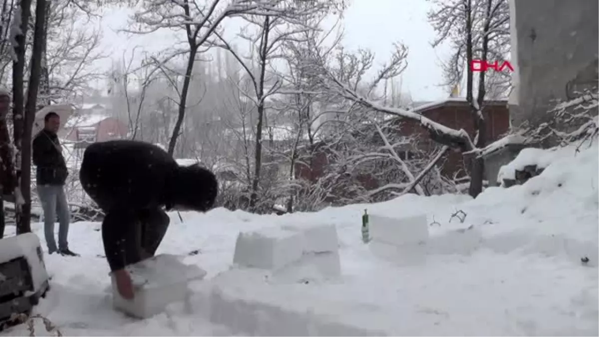 Erzurum liseli umutcan, kardan ev yaptı Haberler