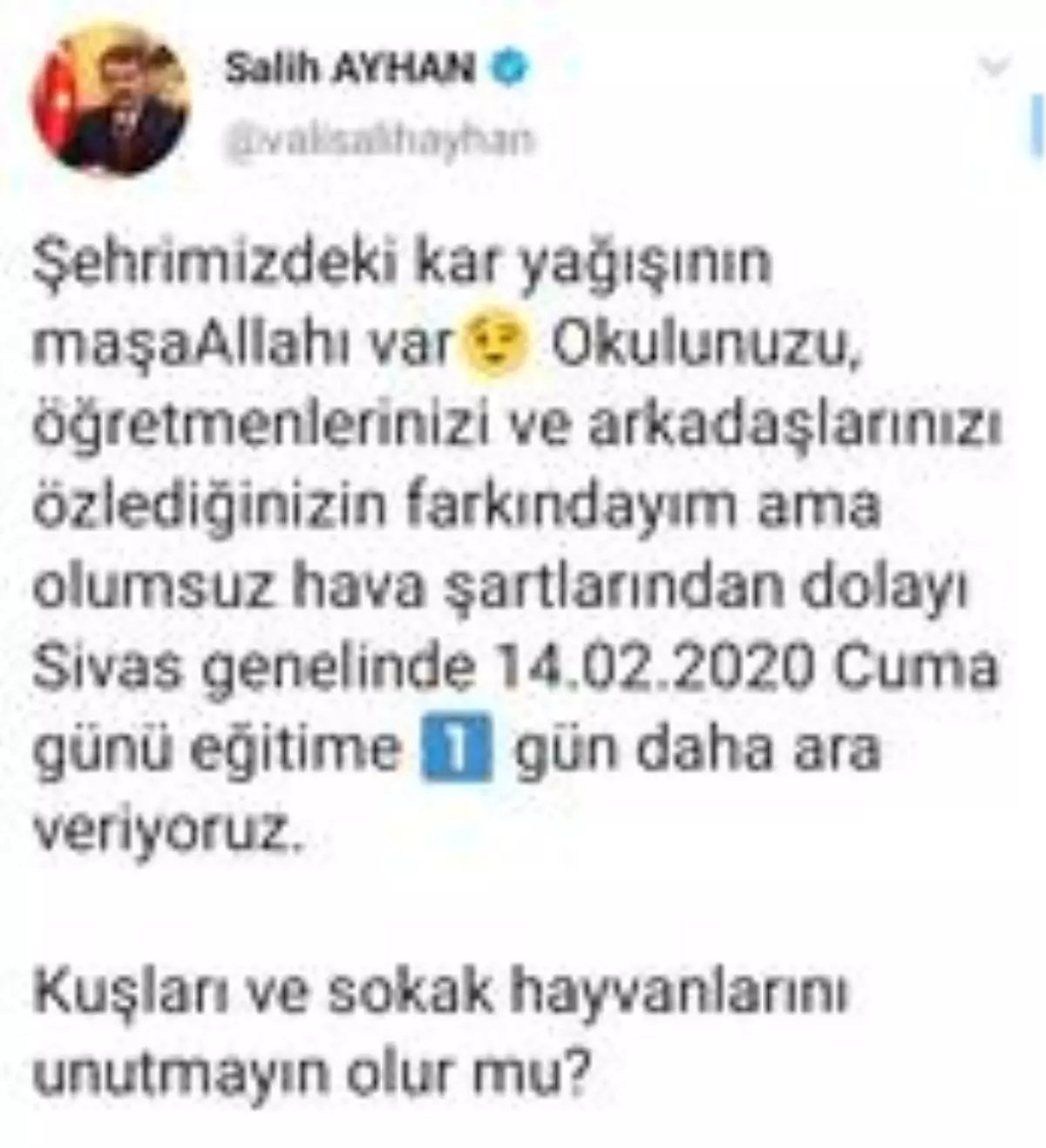 Sivas'ta eğitime kar engeli