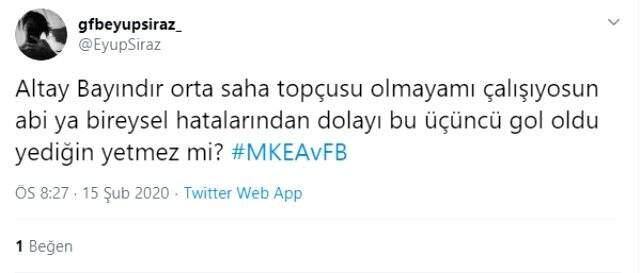 Altay Bayındır'ın Ankaragücü maçında yaptığı hata, sosyal medyada tepki çekti