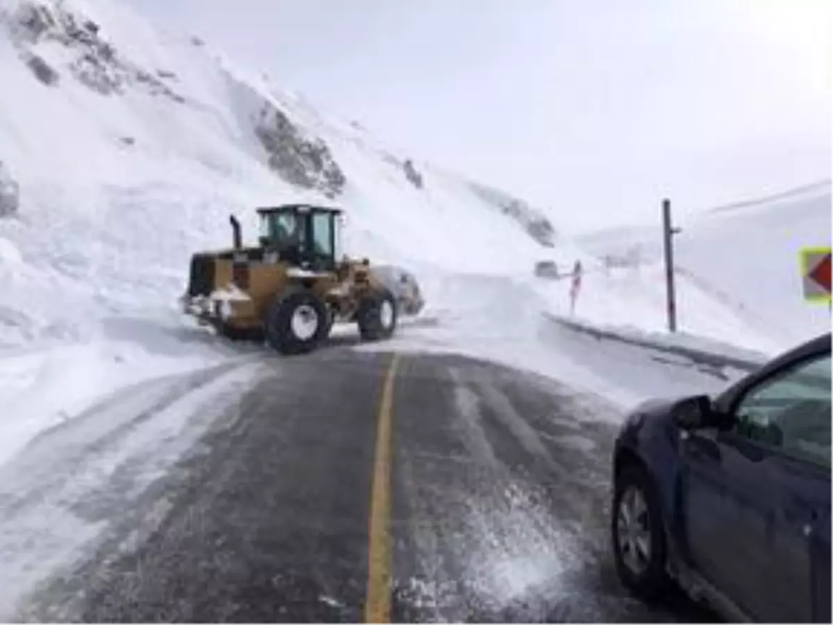 Artvin-Ardahan kara yolu Sahara Geçidi'nde çığ düştü