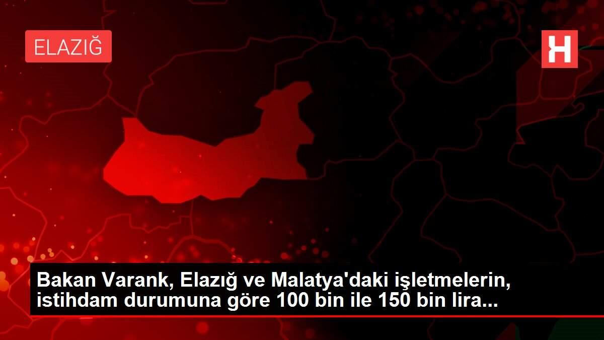 Bakan Varank, Elazığ ve Malatya'daki işletmelerin, istihdam durumuna göre 100 bin ile 150 bin lira...