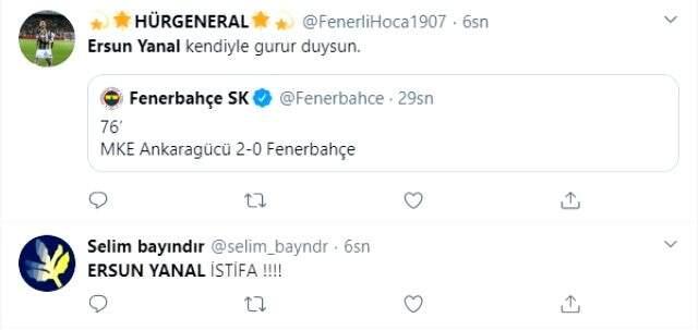 Fenerbahçe taraftarı, teknik direktör Ersun Yanal'ı istifaya çağırdı