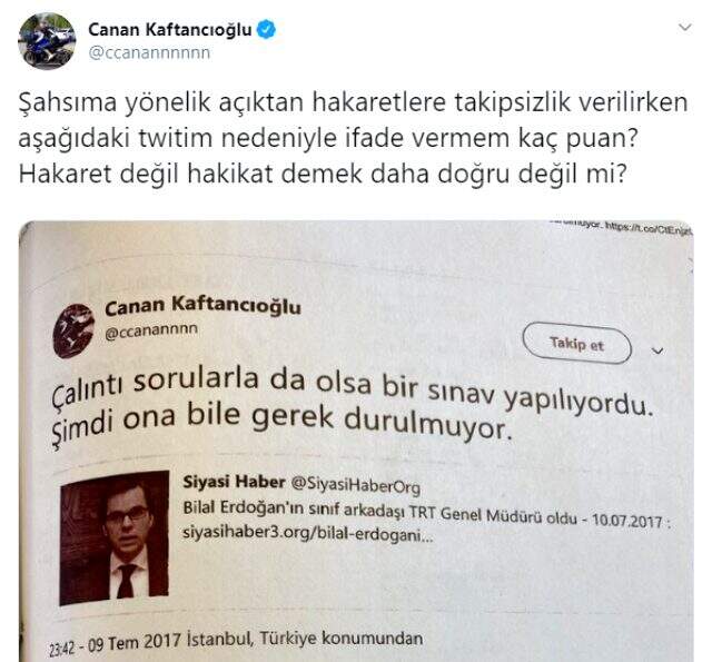 CHP İstanbul İl Başkanı Canan Kaftancıoğlu, Bilal Erdoğan'a hakaretten ifade verdi