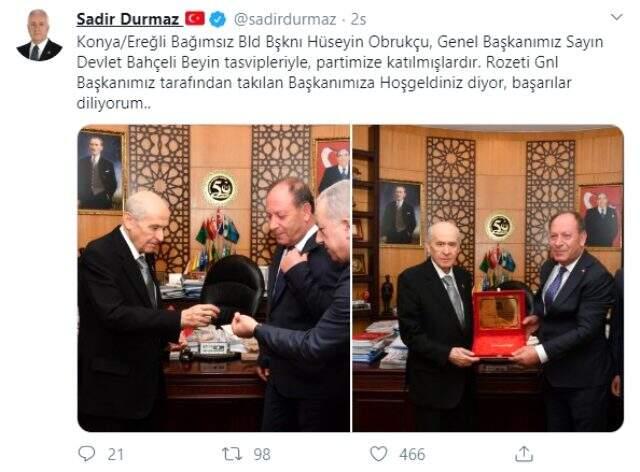 Ereğli Belediye Başkanı Hüseyin Oprukçu, MHP'ye katıldı
