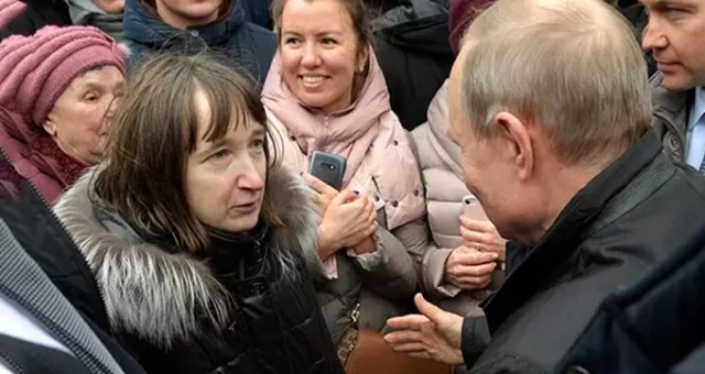 Rus kadnn emekli maayla ilgili sorduu soru, Devlet Bakan Vladimir Putin'i utandrd