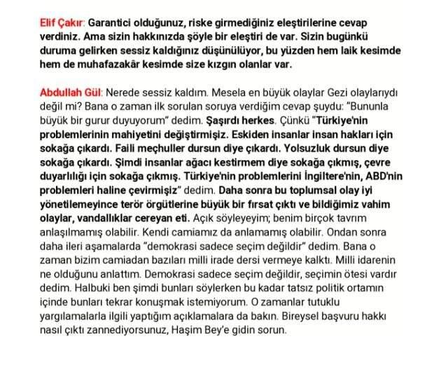 Abdullah Gül'den Bakan Soylu'ya Gezi olayları yanıtı: Sözlerimin çarpıtılması çok büyük bir ayıp ve çirkinlik