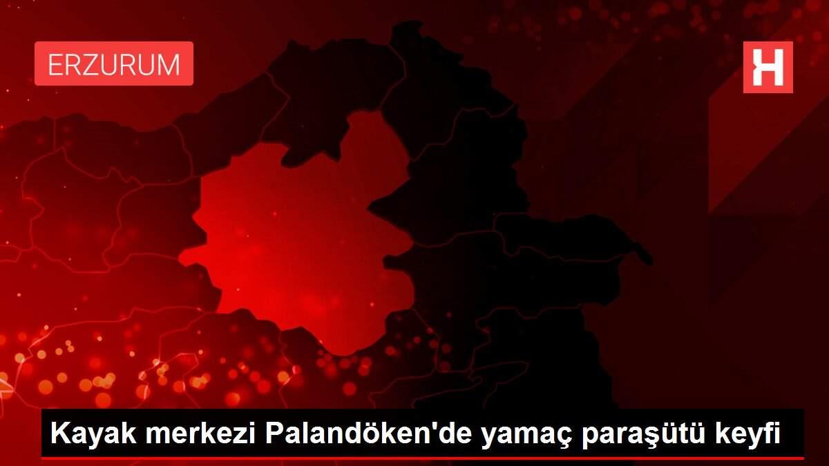 Kayak merkezi Palandöken'de yamaç paraşütü keyfi