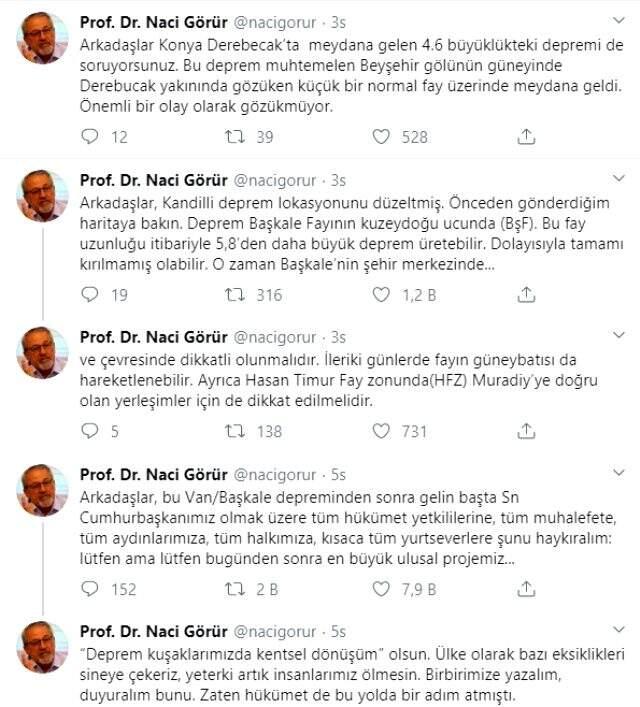 Van'daki deprem sonrası Naci Görür'den önemli uyarı: 5.8'den daha büyük deprem üretebilir