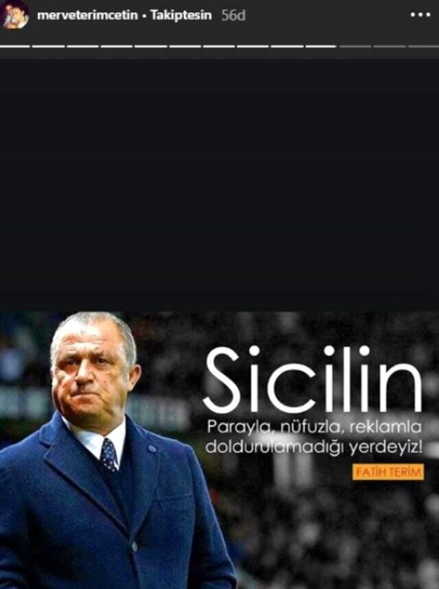 Fatih Terim'in kızı Merve Terim'den, Ali Koç'a 'sicil' göndermesi