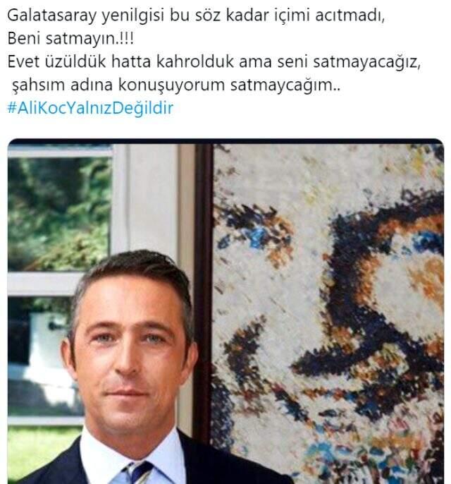 Fenerbahçeli taraftarlardan 'Satmayın beni' diyen Ali Koç'a büyük destek