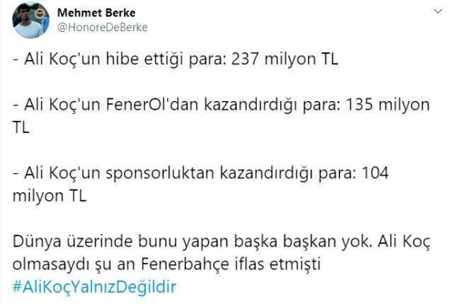 Fenerbahçeli taraftarlardan 'Satmayın beni' diyen Ali Koç'a büyük destek