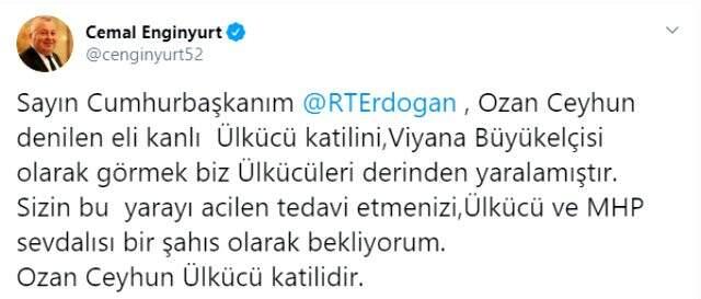 Bahçeli, Ozan Ceyhun'un Büyükelçi olarak atanmasını eleştiren MHP'lilere sert çıktı: Bize sosyal medya yolcusu değil, dava hancısı lazım.
