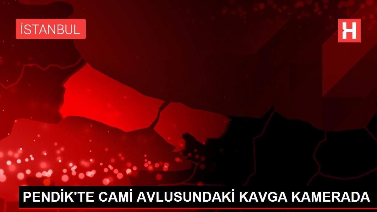 PENDİK'TE CAMİ AVLUSUNDAKİ KAVGA KAMERADA