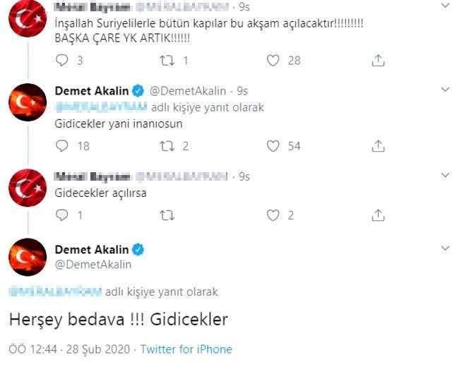 Demet Akalın'dan mültecilerin sınıra gitmesine ilk yorum: İnşallah doğrudur.