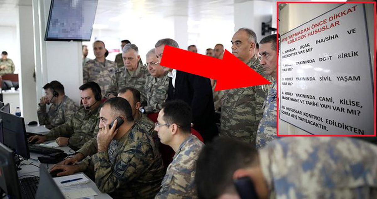 Bahar Kalkanı Harekatı'nın yönetildiği karargahta dikkat çeken uyarı levhası