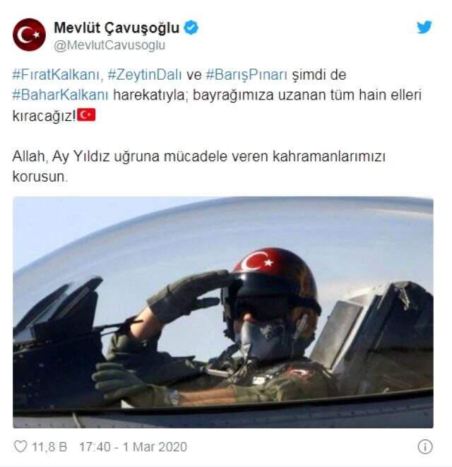 Bakan Çavuşoğlu'ndan 'Bahar Kalkanı Harekatı' mesajı: Tüm hain elleri kıracağız