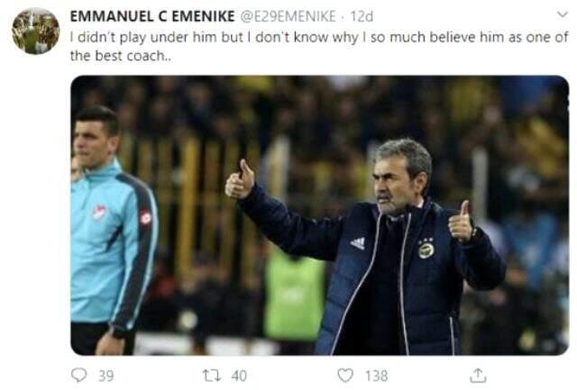 Emenike'den Aykut Kocaman açıklaması: Onun en iyilerden biri olduğuna neden inanıyorum, bilmiyorum