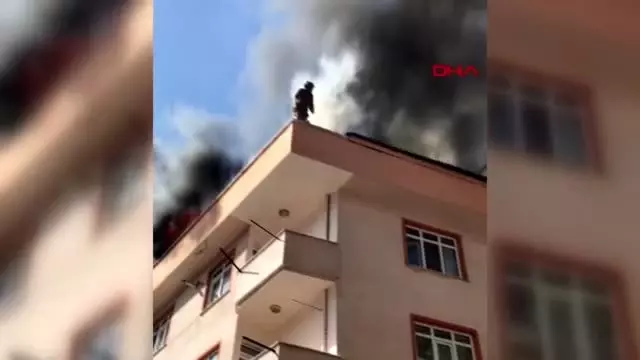 5 katlı binanın çatı katında can pazarı! Alevlerin arasında kalan kadın balkondan atladı 5 katlı binanın çatı katında can pazarı! Alevlerin arasında kalan kadın balkondan atladı