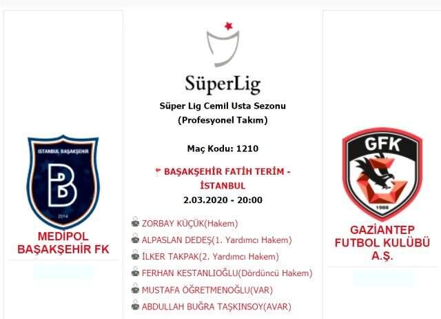 Medipol Başakşehir Gaziantep FK maçı ne zaman, saat kaçta, hangi kanalda? Medipol Başakşehir Gaziantep FK maçı şifresiz mi?