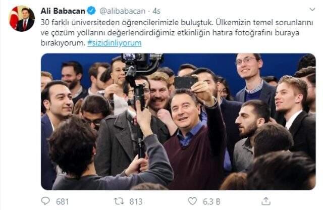 Ali Babacan, üniversite öğrencileriyle bir araya geldi.