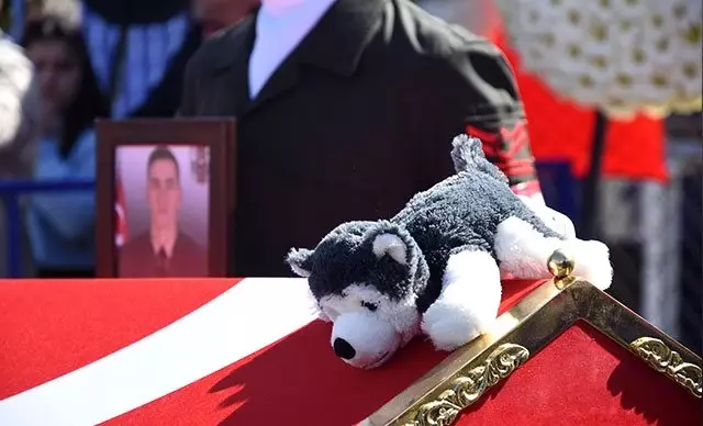 İdlib şehidinin tabutuna bırakılan Bozkurt isimli oyuncak köpek duygulandırdı İdlib şehidinin tabutuna bırakılan Bozkurt isimli oyuncak köpek duygulandırdı