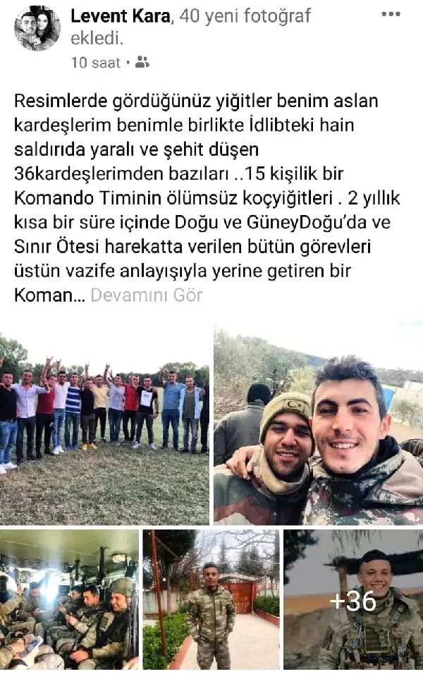 İdlib gazisi Uzman Çavuş Levent Kara'dan duygulandıran paylaşım.