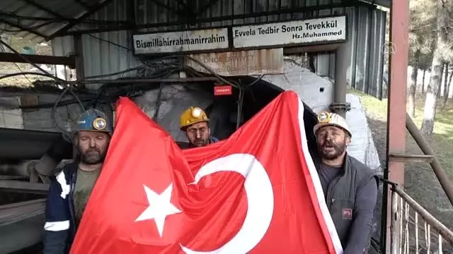 Madencilerden Mehmetçiğe destek