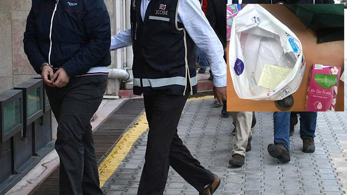 FETÖ'nün hücre evine yapılan baskında kadın pedi üzerinde şifreli notlar yakalandı